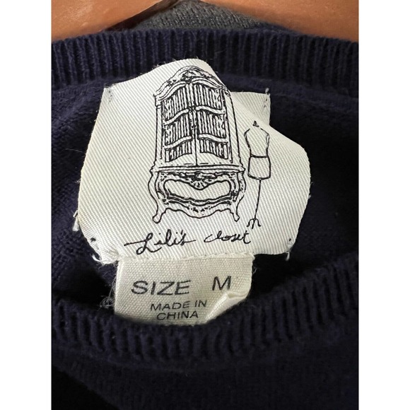 LILI'S CLOSET Colorblock Crewneck Pullover Sweater Long Sleeve Women's Size M - Picture 3 of 4